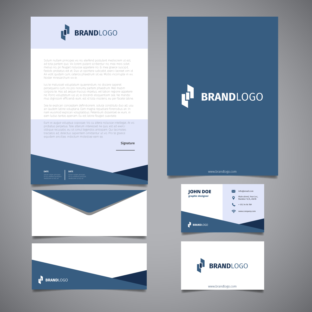 Envelopes, letterheads and folders